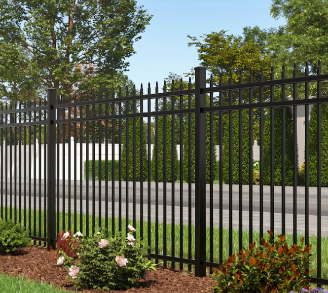 Palisade Fence separating the courtyard from the grass Palisade Fence