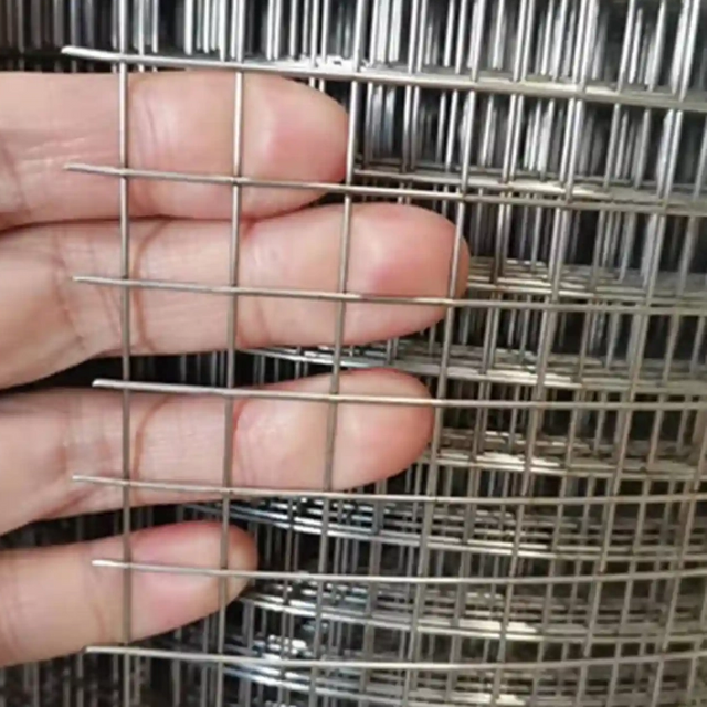 Close-up of galvanized welded wire mesh