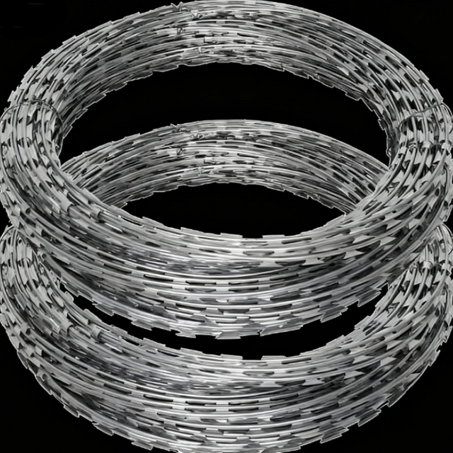 Galvanized Steel Razor Concertina Wire High-Security Barrier for Prison Military Base
