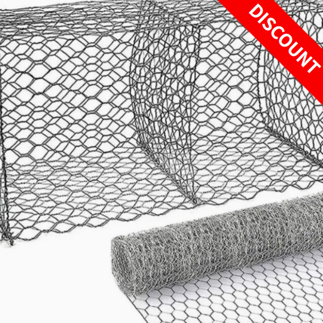 Hexagnal Gabion Box with white background